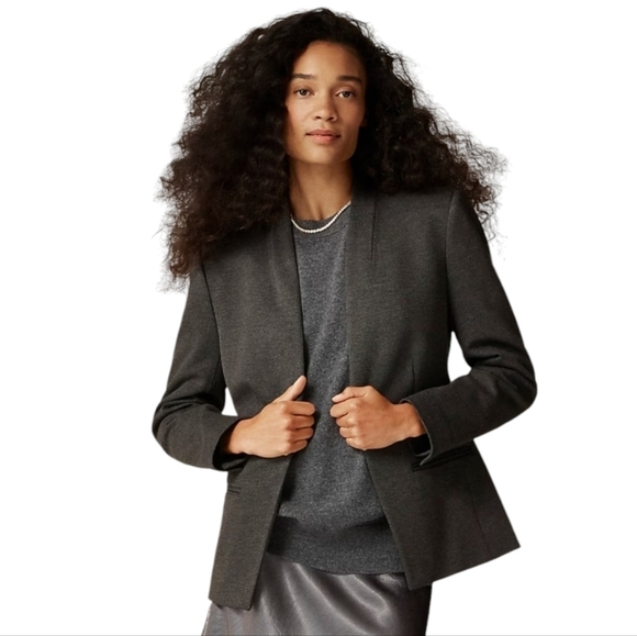 J. Crew Gray One Button Blazer Jacket Size 10 - Picture 1 of 6